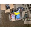 Image 1 : Pallet of misc items, tubing, baseball glove, books, hardware
