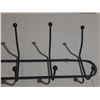 Image 2 : Black metal wall-mounted coat rack with 7 hooks.