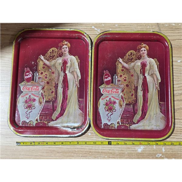 2 reproduction coca cola trays