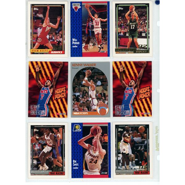 Sheet of NBA Sports Cards (92 Draft Pick/Fleer 91/NBA Hoops)
