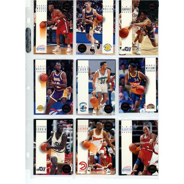 Sheet of NBA Sports Cards (1990s Skybox Cards)