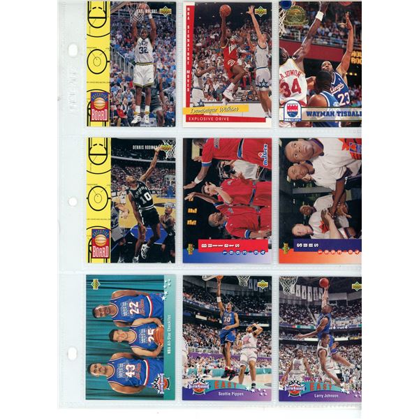 Sheet of NBA Sports Cards (1993 Upper Decker Cards)
