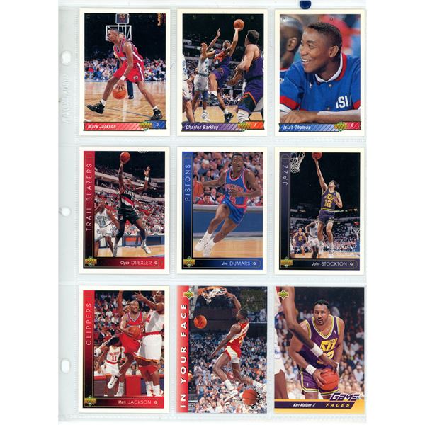 Sheet of NBA Sports Cards (1992-94 Upper Decker Cards)