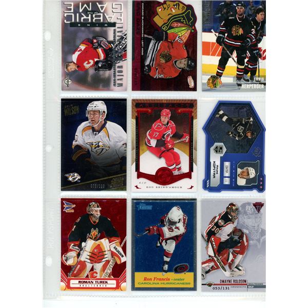 Sheet of NHL Sports Cards (NHL/NHLPA Cards)