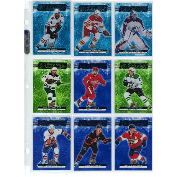 Sheet of NHL Dazzlers Upper Decker Sport Cards