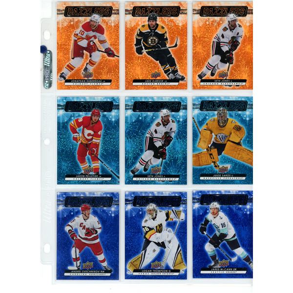 Sheet of NHL Dazzlers Upper Decker Sport Cards