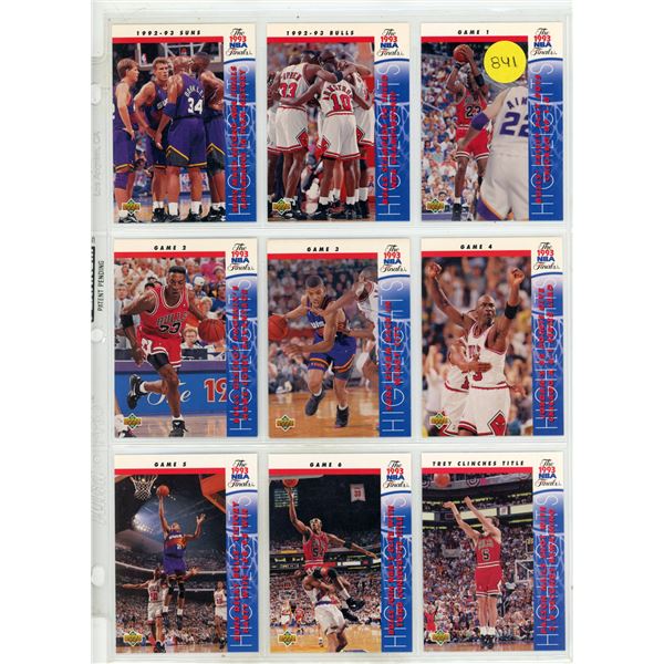 Sheet of NBA Sports Cards (1992-1993 The 1993 NBA Finals)