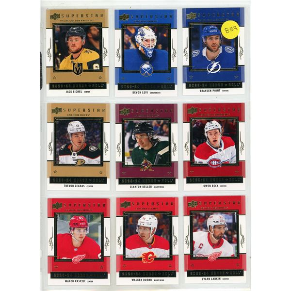 Sheet of NHL Sports Cards (Upper Decker 2023-24 Superstar Cards)