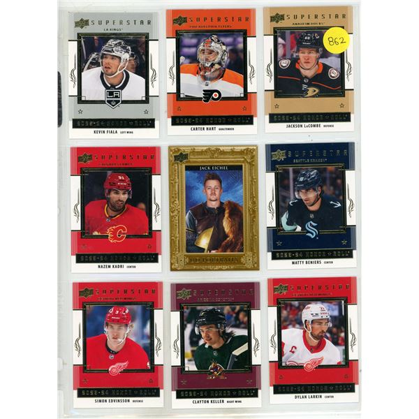 Sheet of NHL Sports Cards (Various Upper Decker, Portraits, Superstar, etc.)