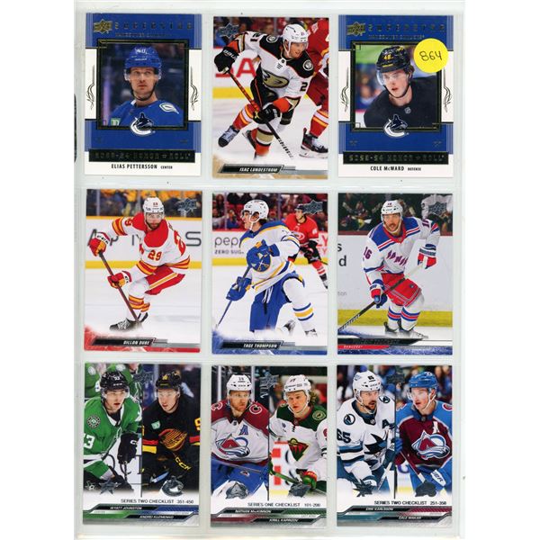 Sheet of NHL Sports Cards (Various Upper Decker)
