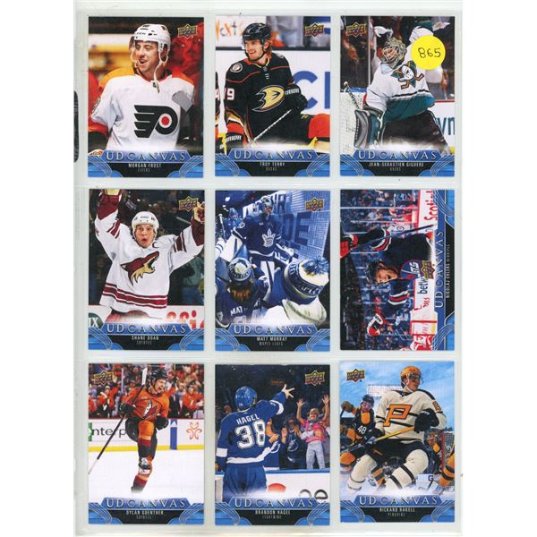 Sheet of NHL Sports Cards (UD Canvas Upper Decker Cards)
