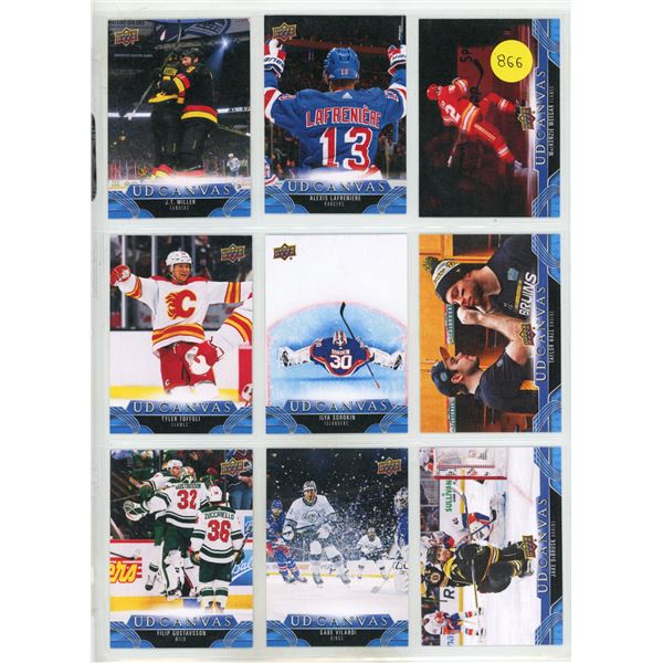 Sheet of NHL Sports Cards (UD Canvas Upper Decker Cards)