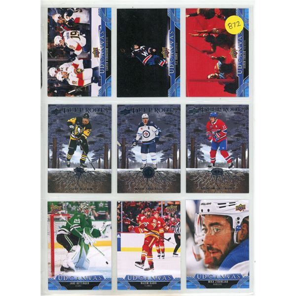 Sheet of NHL Sports Cards (Upper Decker Deep Roots Card Series/UD Canvas Upper Decker Cards)