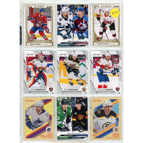 Sheet of NHL Sports cards (Upper Decker O-Pee-Chee Cards)