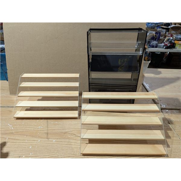 19.5"x11"x7" Spinning Card Display Box w/ (2) Wood/Plastic Stands