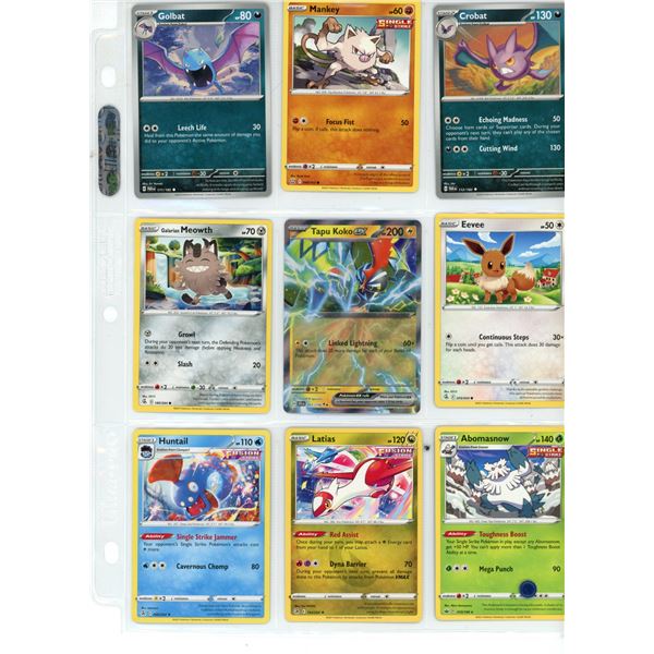 Sheet of Pokemon Cards (1) Holo Tapu Koko EX Card (2) Fusion Strike (2) Single Strike