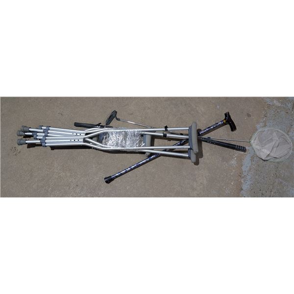 Crutches , Net, and cane