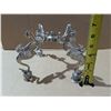 Image 6 : Elegance Silver Plated Zinc (4) Swan Design Candle Holder 10"x6"
