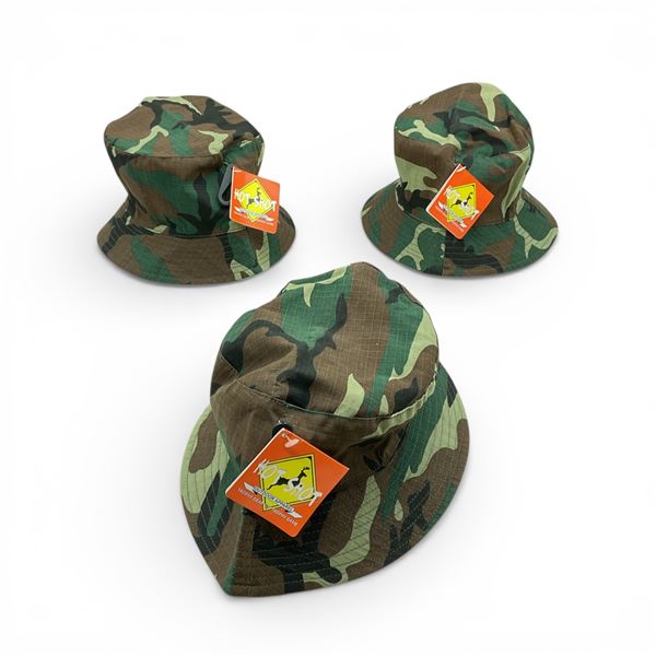 Hot-Shot Camo Bucket Hat Size: Men's Large X 3 Qty