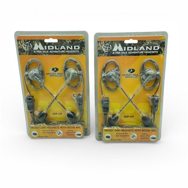 Midland X-Tra Talk Adventure Headsets, Mossy Oak Headsets with Boom Mic X 2 Qty