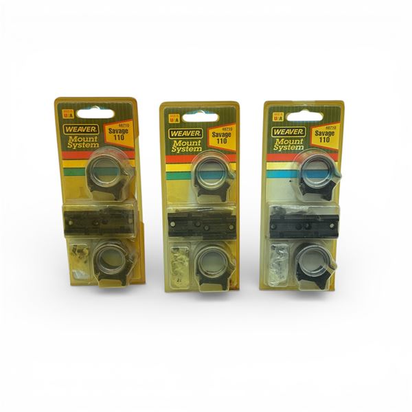 Weaver Savage 110 Mount System X 3 Qty