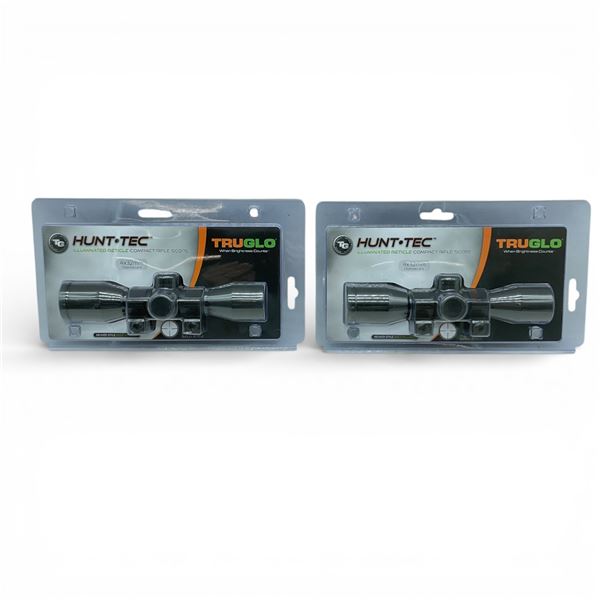TruGlo Hunt-Tec 4x32mm Illuminated Reticle Compact Rifle Scope X 2 Qty