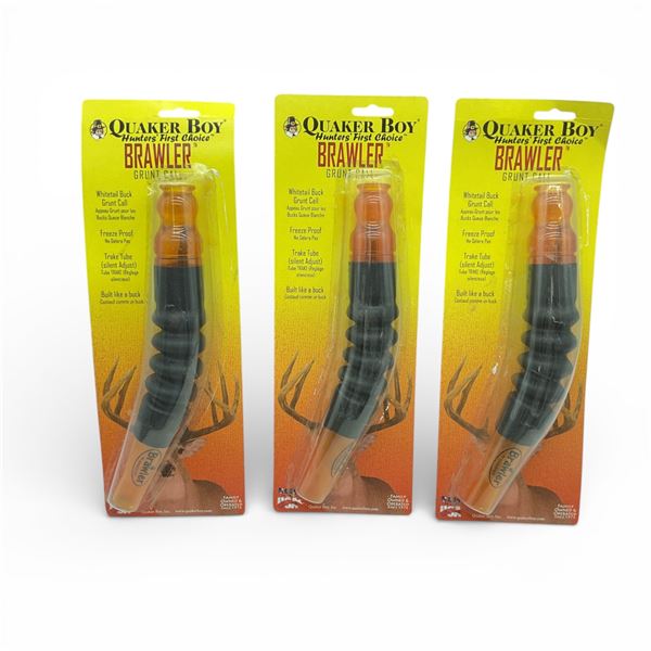 Quaker Boy Brawler Whitetail Buck Grunt Call X 3 Qty