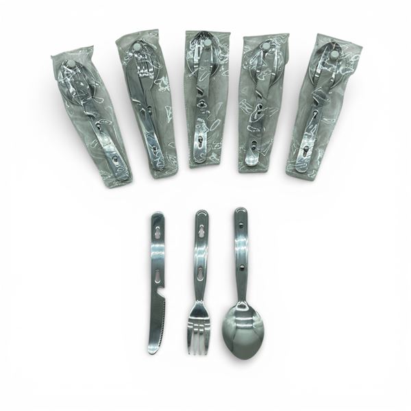 Knife, Fork, Spoon Camping Set X 6 Qty