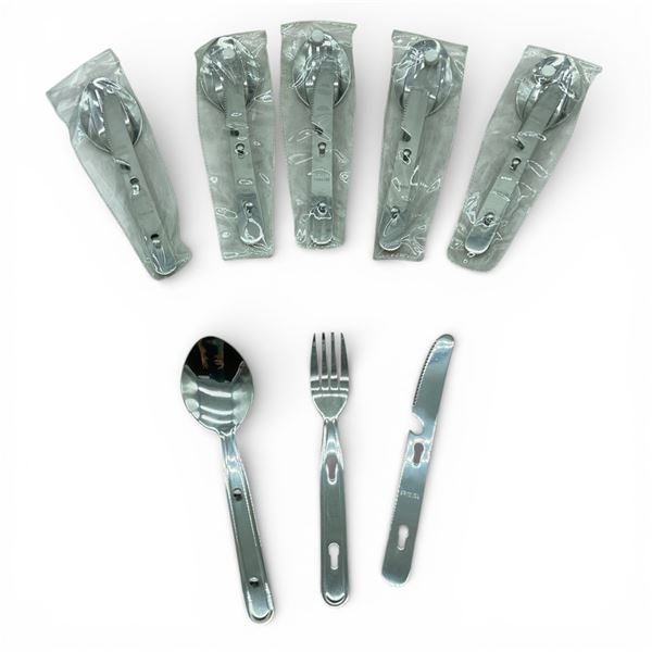 Knife, Fork, Spoon Camping Set X 6 Qty