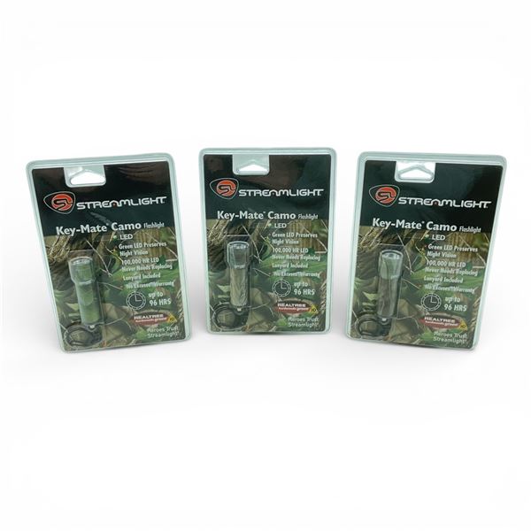 Streamlight Key-Mate Camo Green LED Flashlight X 3 Qty