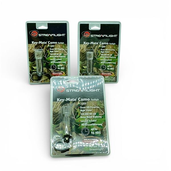 Streamlight Key-Mate Camo Green LED Flashlight X 3 Qty