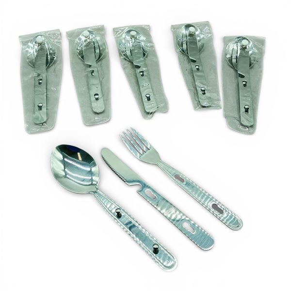Knife, Fork, Spoon Camping Set X 6 Qty