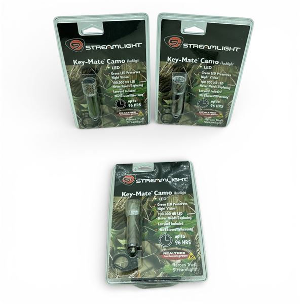 Streamlight Key-Mate Camo Green LED Flashlight X 3 Qty
