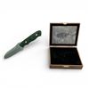 Image 1 : Wooden Box 5.5" x 4.5" x 1.25" and Shadow Fixed 3.75" Blade Knife