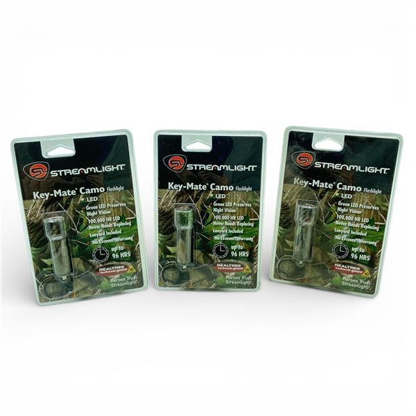 Streamlight Key-Mate Camo Green LED Flashlight X 3 Qty