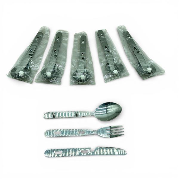 Knife, Fork, Spoon Camping Set X 6 Qty