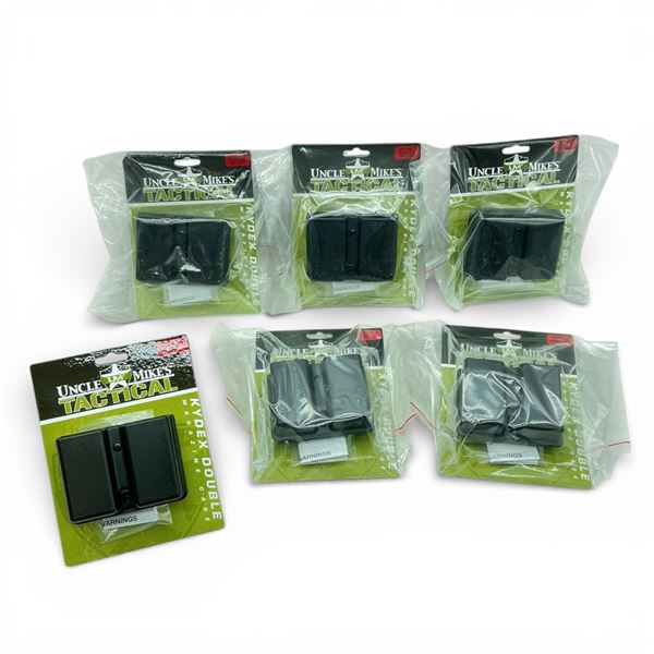 Uncle Mike's Tactical Kydex Double Magazine, Double Row Belt Loop Case X 6 Qty