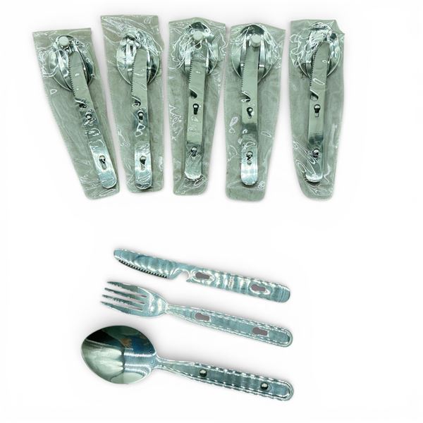 Knife, Fork, Spoon Camping Set X 6 Qty
