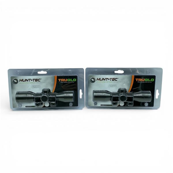TruGlo Hunt-Tec 4x32mm Illuminated Reticle Compact Rifle Scope X 2 Qty