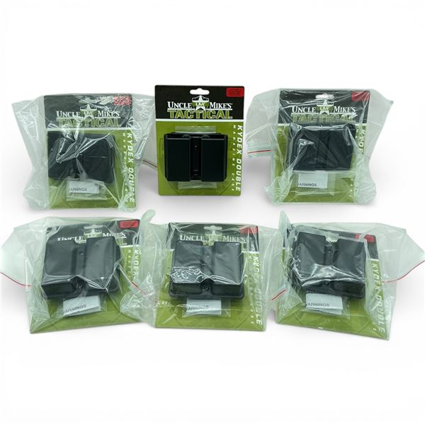 Uncle Mike's Tactical Kydex Double Magazine, Double Row Belt Loop Case X 6 Qty