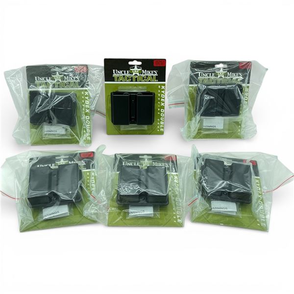 Uncle Mike's Tactical Kydex Double Magazine, Double Row Belt Loop Case X 6 Qty