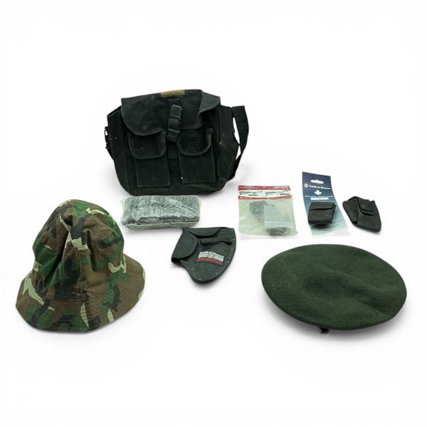 Assorted Pouches, Hats and Firearm Accessories
