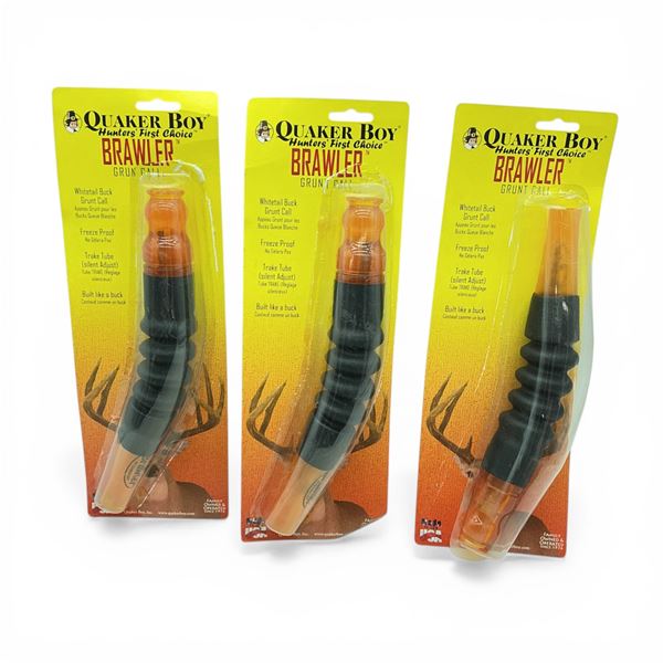 Quaker Boy Brawler Whitetail Buck Grunt Call X 3 Qty