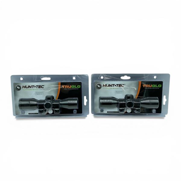 TruGlo Hunt-Tec 4x32mm Illuminated Reticle Compact Rifle Scope X 2 Qty