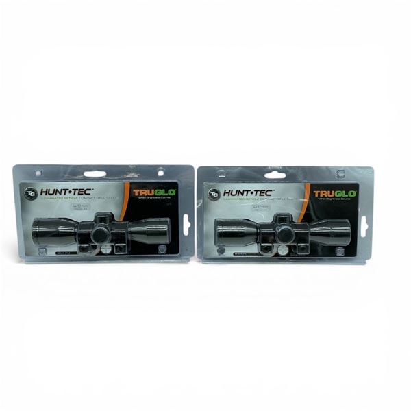 TruGlo Hunt-Tec 4x32mm Illuminated Reticle Compact Rifle Scope X 2 Qty