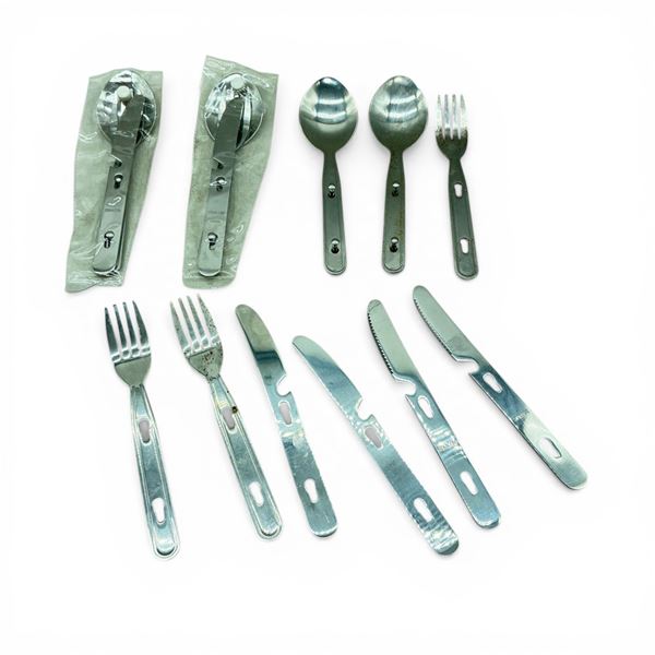 Assorted Camping Metal Knifes, Forks, Spoons