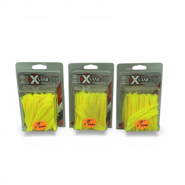 Bohning Archery 3" X-Vane, Yellow, 100 Pack X 3 Qty