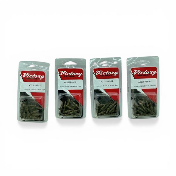 Victory Archery Screw-In 22 Field Points, 85 Grain, 12 Pack X 4 Qty