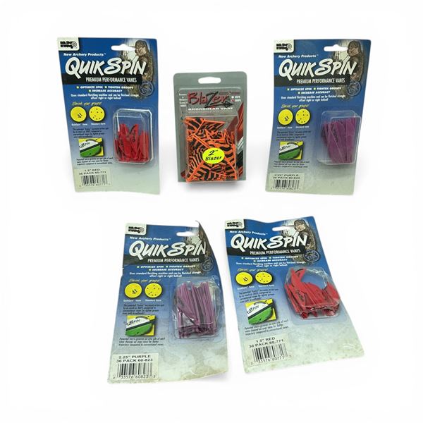 NAP Quick Spin 1.5" and 2.25" Vanes and Bohning Archery Blazer 2" Broadhead Vanes