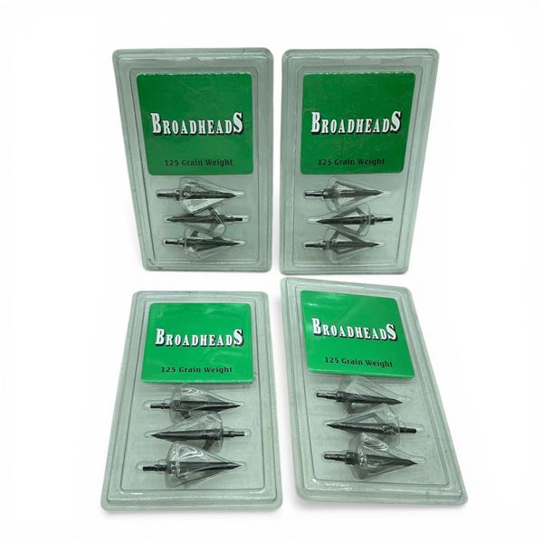 Broadheads, 125 Grain Weight, 3 Pack X 4 Qty